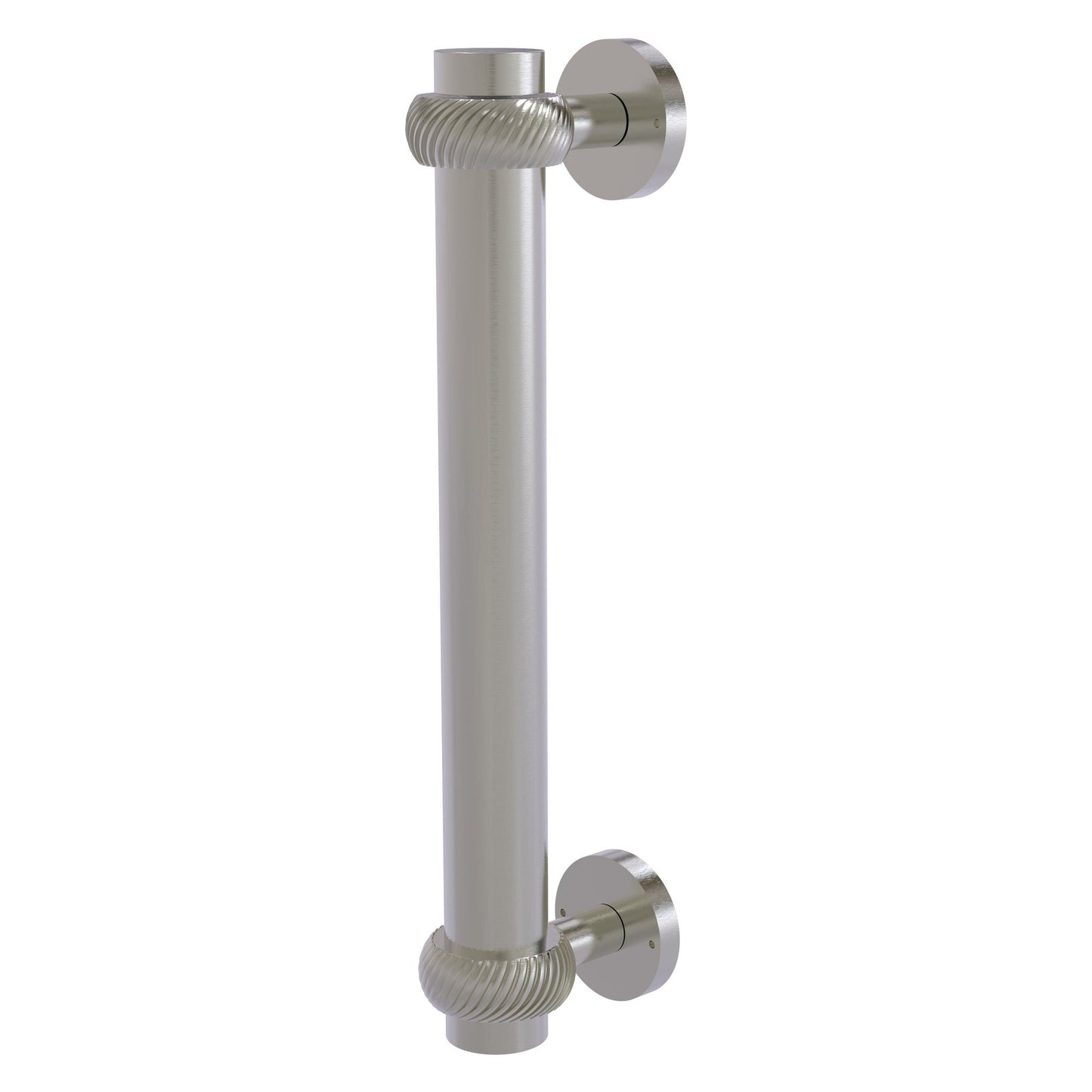 Allied Brass 402T 8" x 2.9" Satin Nickel Solid Brass Door Pull With Twisted Accents