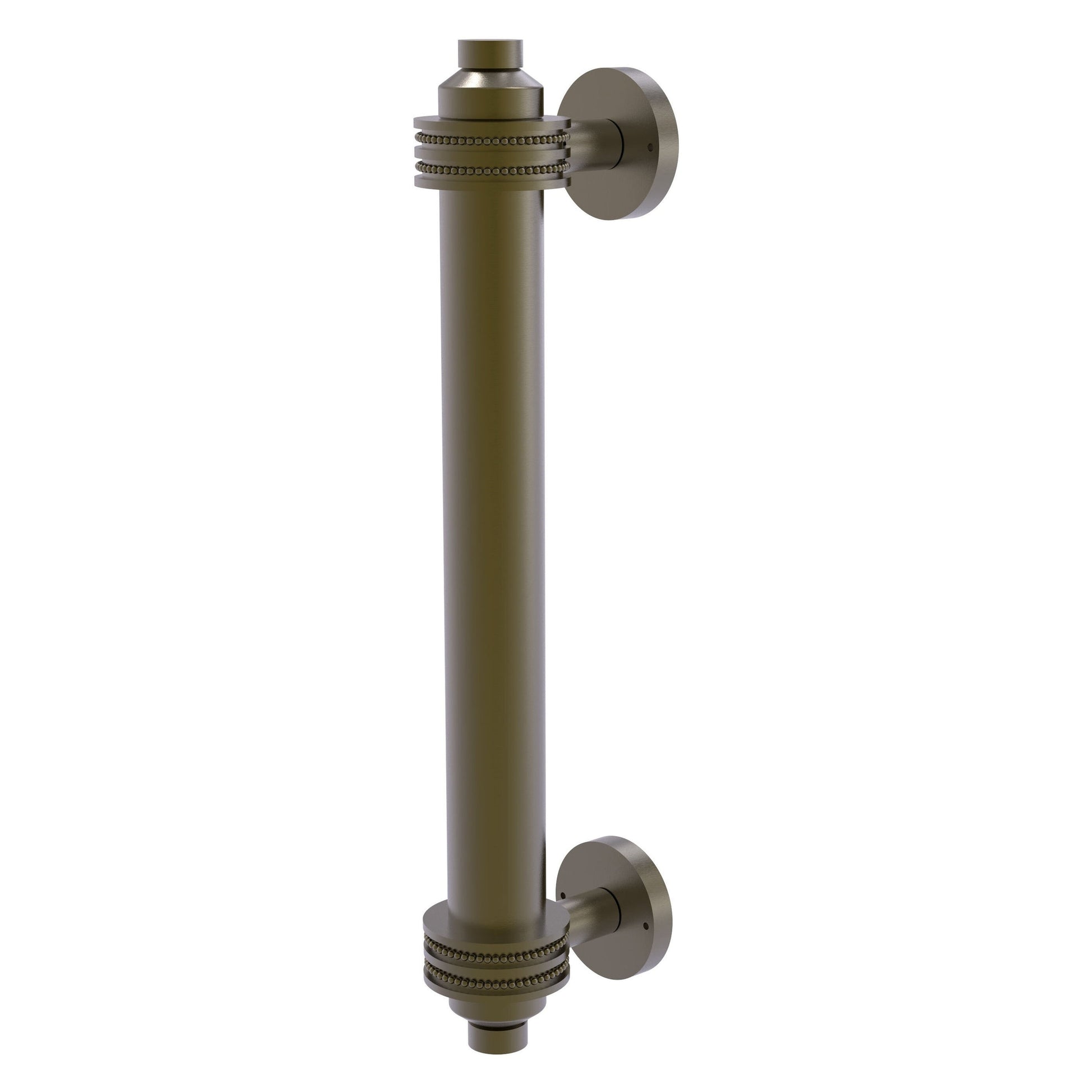 Allied Brass 403D 8" x 1.5" Antique Brass Solid Brass Door Pull With Dotted Accents