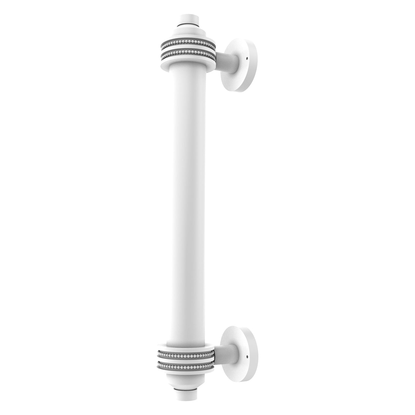 Allied Brass 403D 8" x 1.5" Matte White Solid Brass Door Pull With Dotted Accents