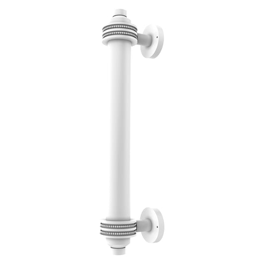 Allied Brass 403D 8" x 1.5" Matte White Solid Brass Door Pull With Dotted Accents