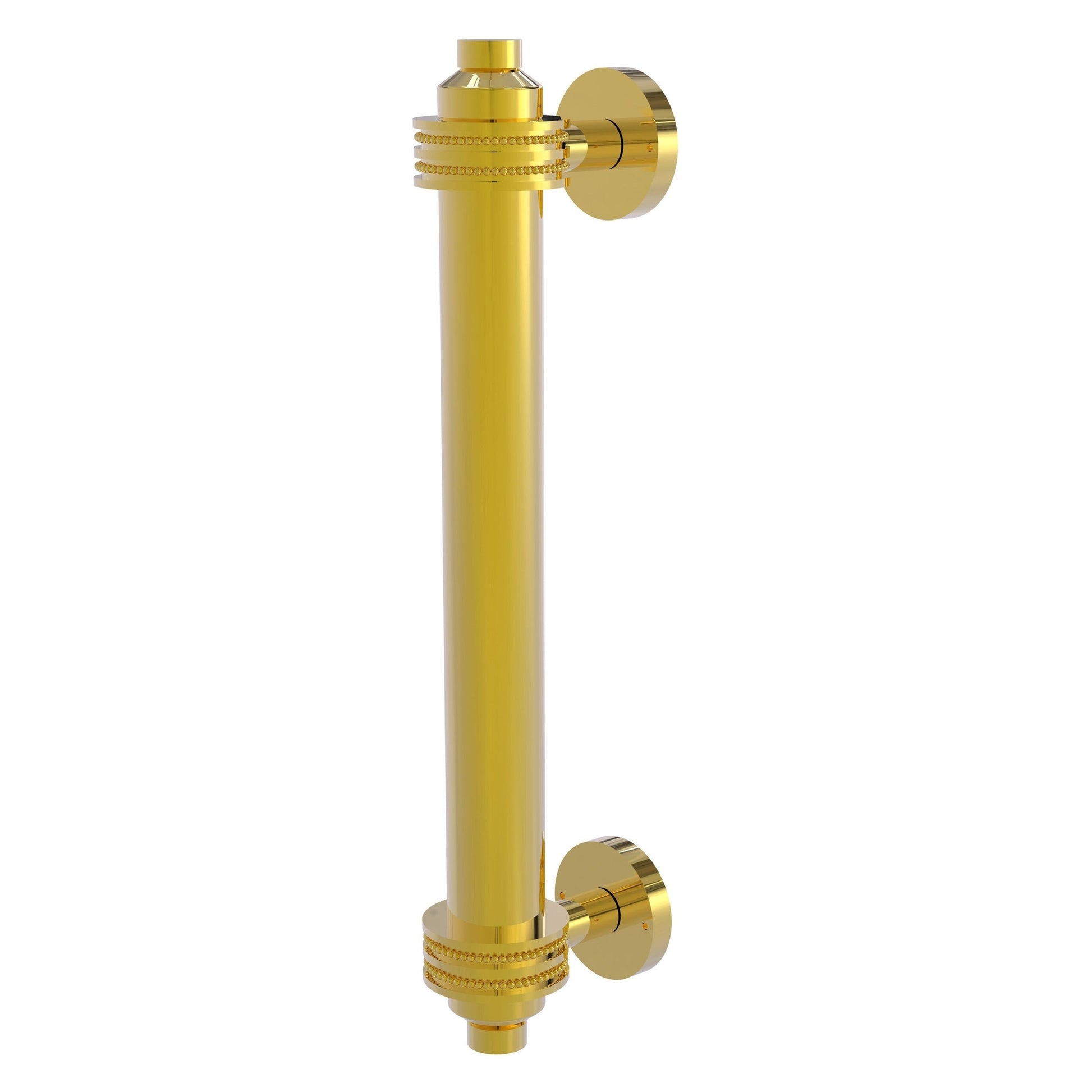 Allied Brass 403D 8" x 1.5" Polished Brass Solid Brass Door Pull With Dotted Accents