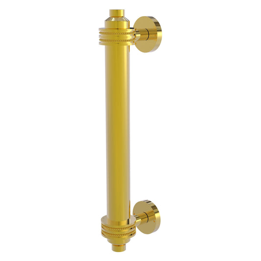 Allied Brass 403D 8" x 1.5" Polished Brass Solid Brass Door Pull With Dotted Accents