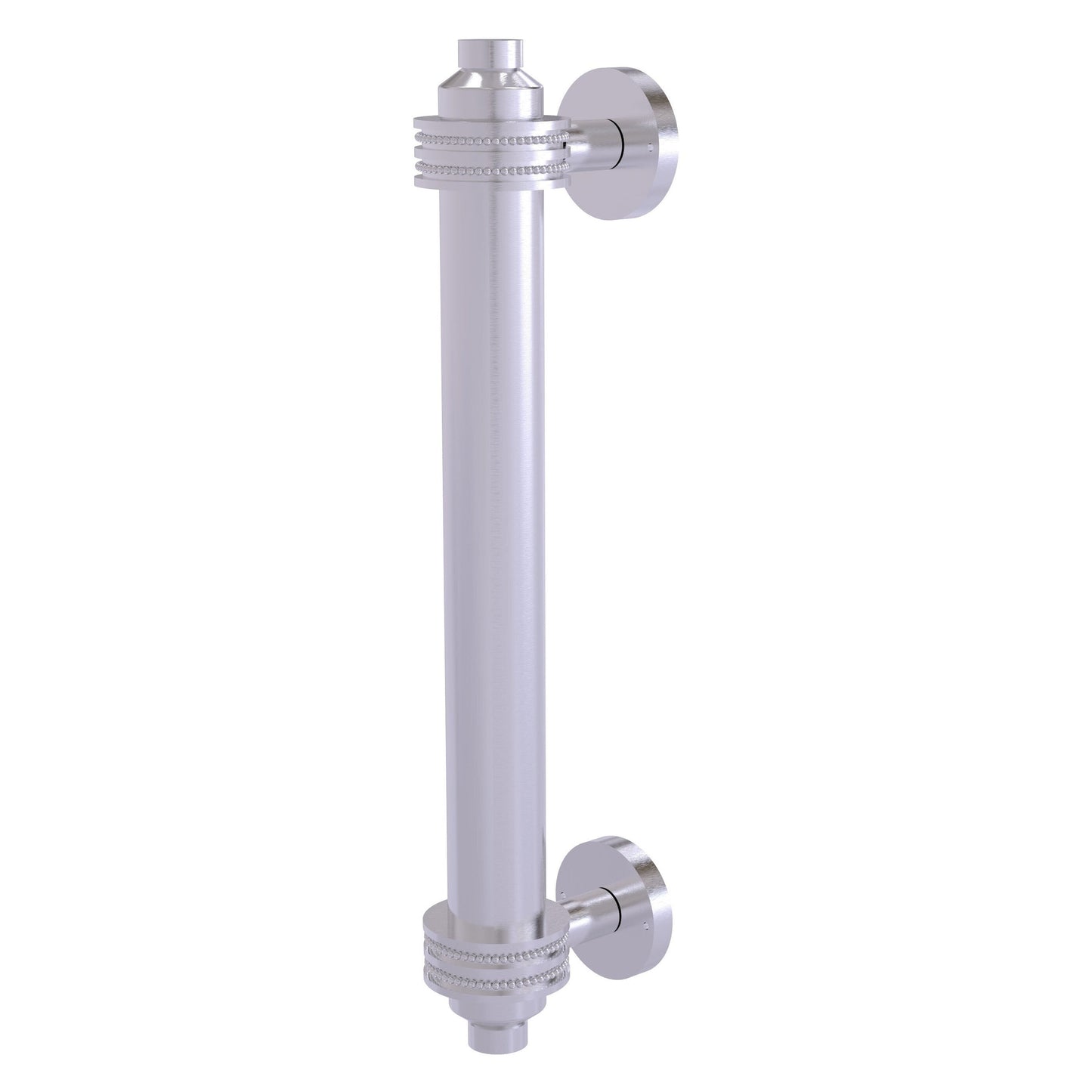 Allied Brass 403D 8" x 1.5" Satin Chrome Solid Brass Door Pull With Dotted Accents