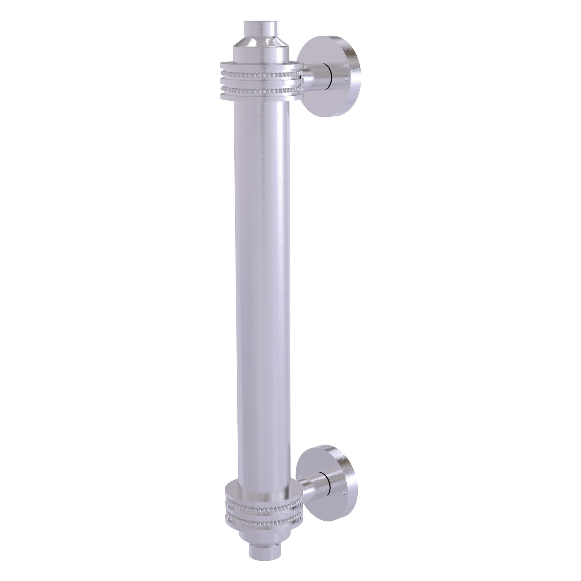 Allied Brass 403D 8" x 1.5" Satin Chrome Solid Brass Door Pull With Dotted Accents