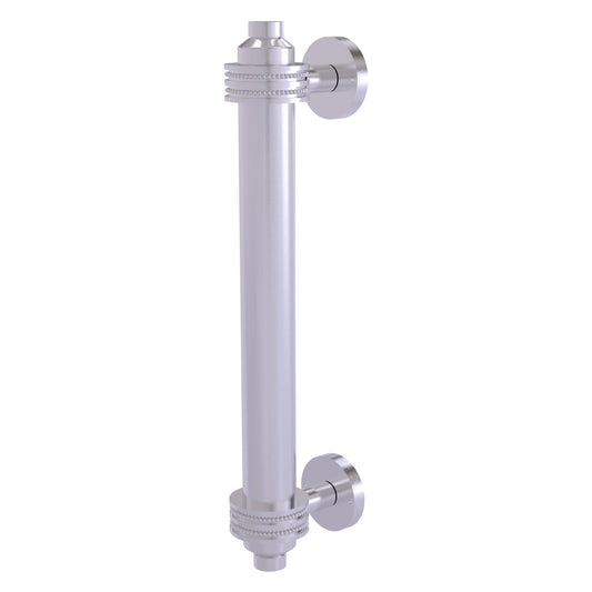 Allied Brass 403D 8" x 1.5" Satin Chrome Solid Brass Door Pull With Dotted Accents