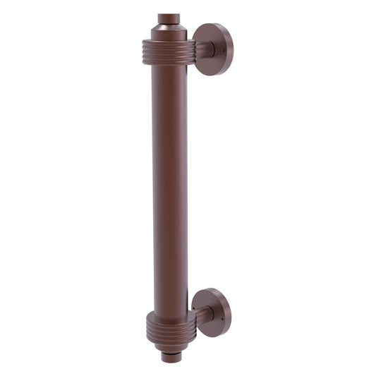 Allied Brass 403G 8" x 1.5" Antique Copper Solid Brass Door Pull With Grooved Accents