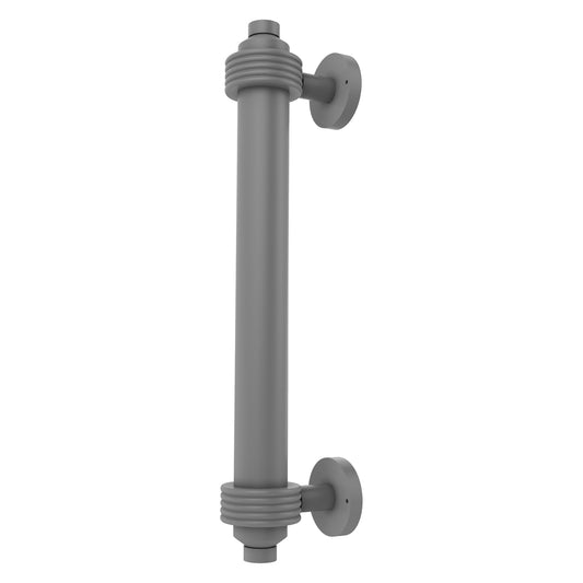 Allied Brass 403G 8" x 1.5" Matte Gray Solid Brass Door Pull With Grooved Accents