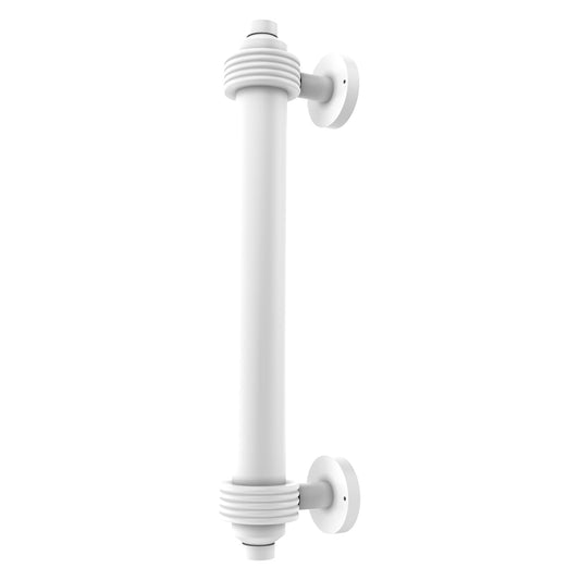 Allied Brass 403G 8" x 1.5" Matte White Solid Brass Door Pull With Grooved Accents