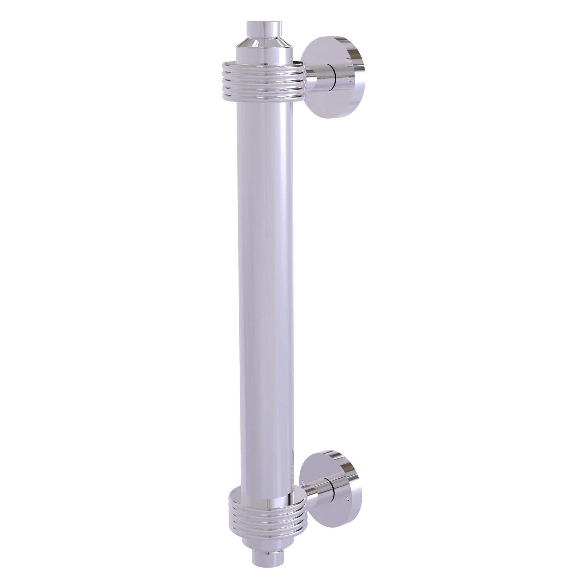 Allied Brass 403G 8" x 1.5" Polished Chrome Solid Brass Door Pull With Grooved Accents