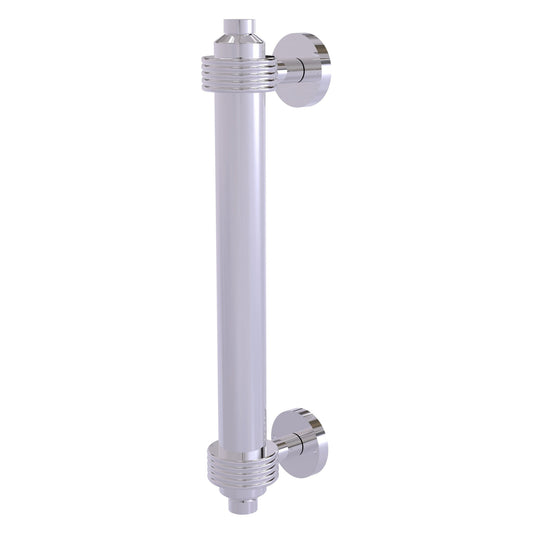 Allied Brass 403G 8" x 1.5" Polished Chrome Solid Brass Door Pull With Grooved Accents