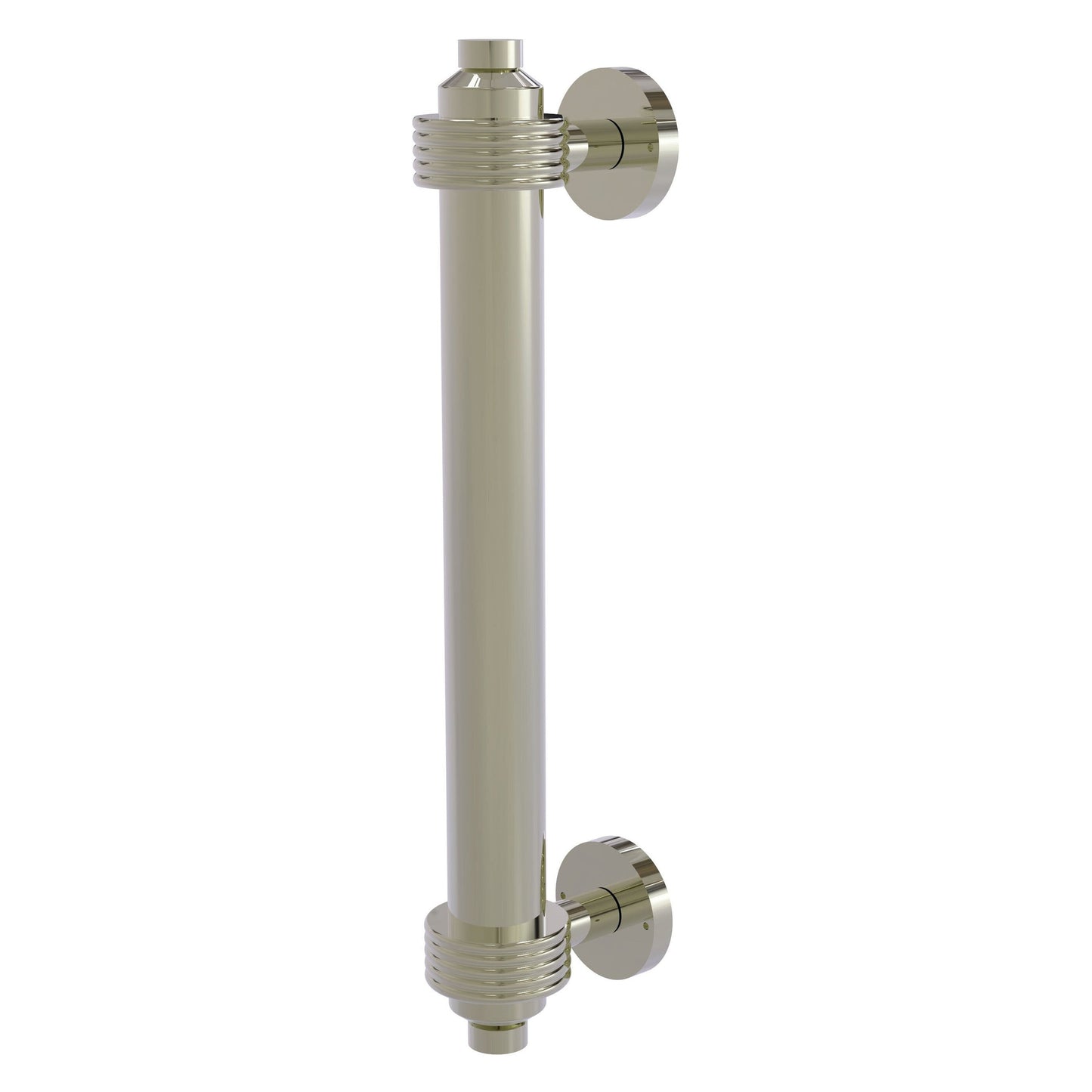 Allied Brass 403G 8" x 1.5" Polished Nickel Solid Brass Door Pull With Grooved Accents