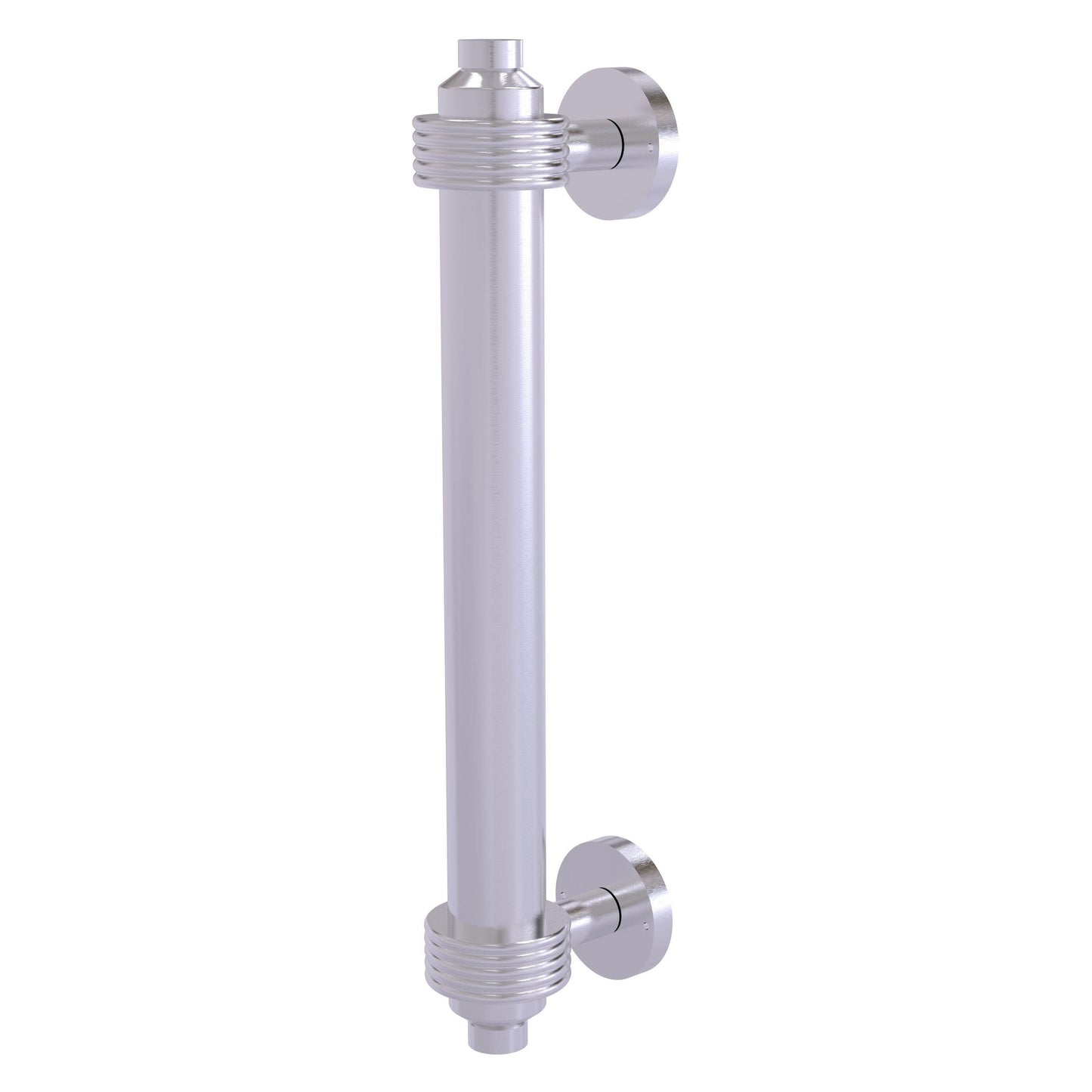 Allied Brass 403G 8" x 1.5" Satin Chrome Solid Brass Door Pull With Grooved Accents