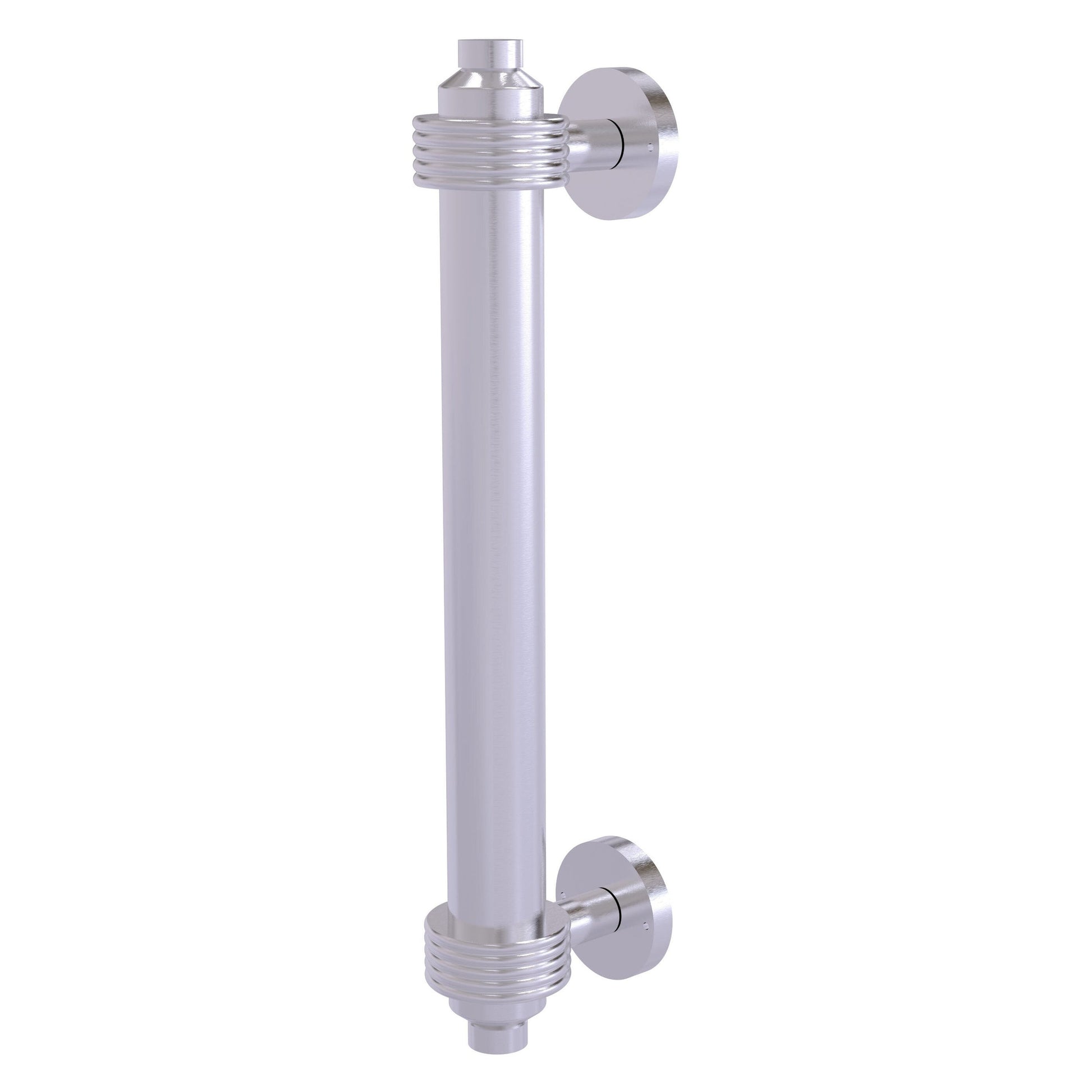 Allied Brass 403G 8" x 1.5" Satin Chrome Solid Brass Door Pull With Grooved Accents