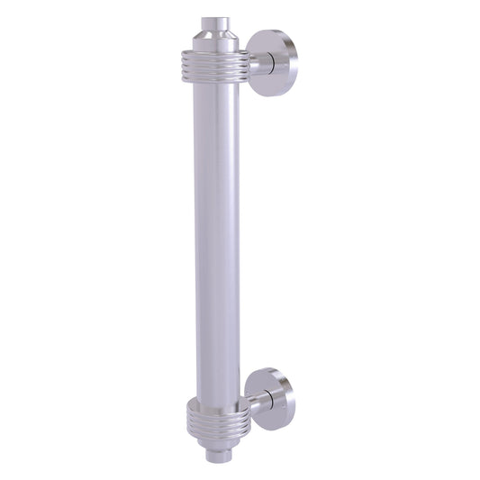 Allied Brass 403G 8" x 1.5" Satin Chrome Solid Brass Door Pull With Grooved Accents