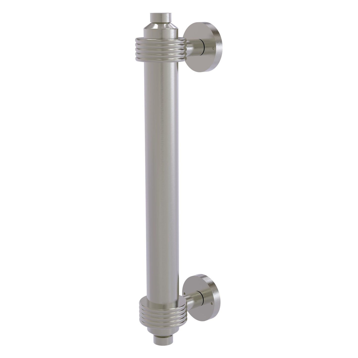 Allied Brass 403G 8" x 1.5" Satin Nickel Solid Brass Door Pull With Grooved Accents