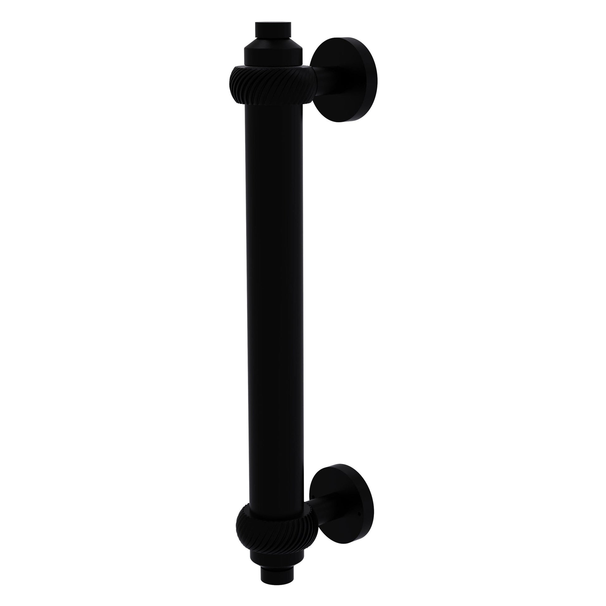 Allied Brass 403T 8" x 1.5" Matte Black Solid Brass Door Pull With Twisted Accents