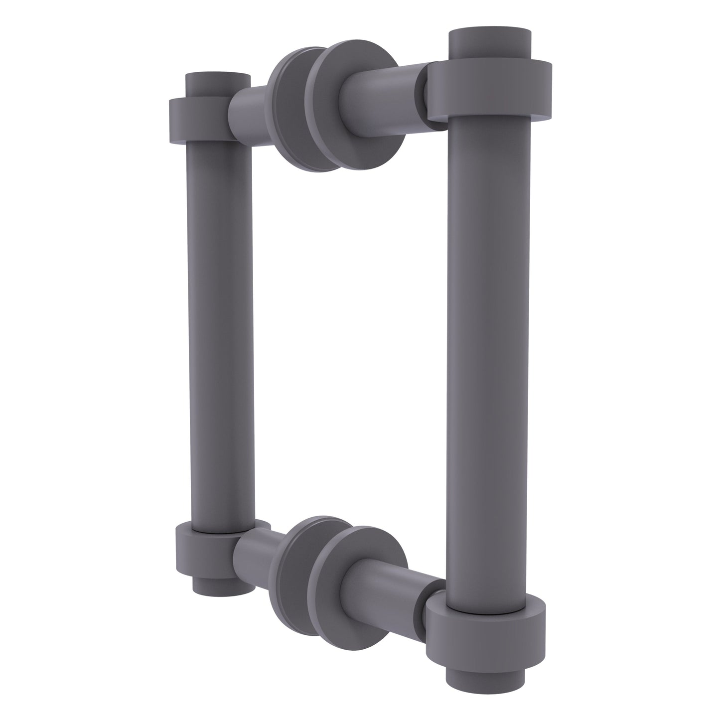 Allied Brass 404-6BB 7.4" x 7.2" Matte Gray Solid Brass Back-to-Back Shower Door Pull