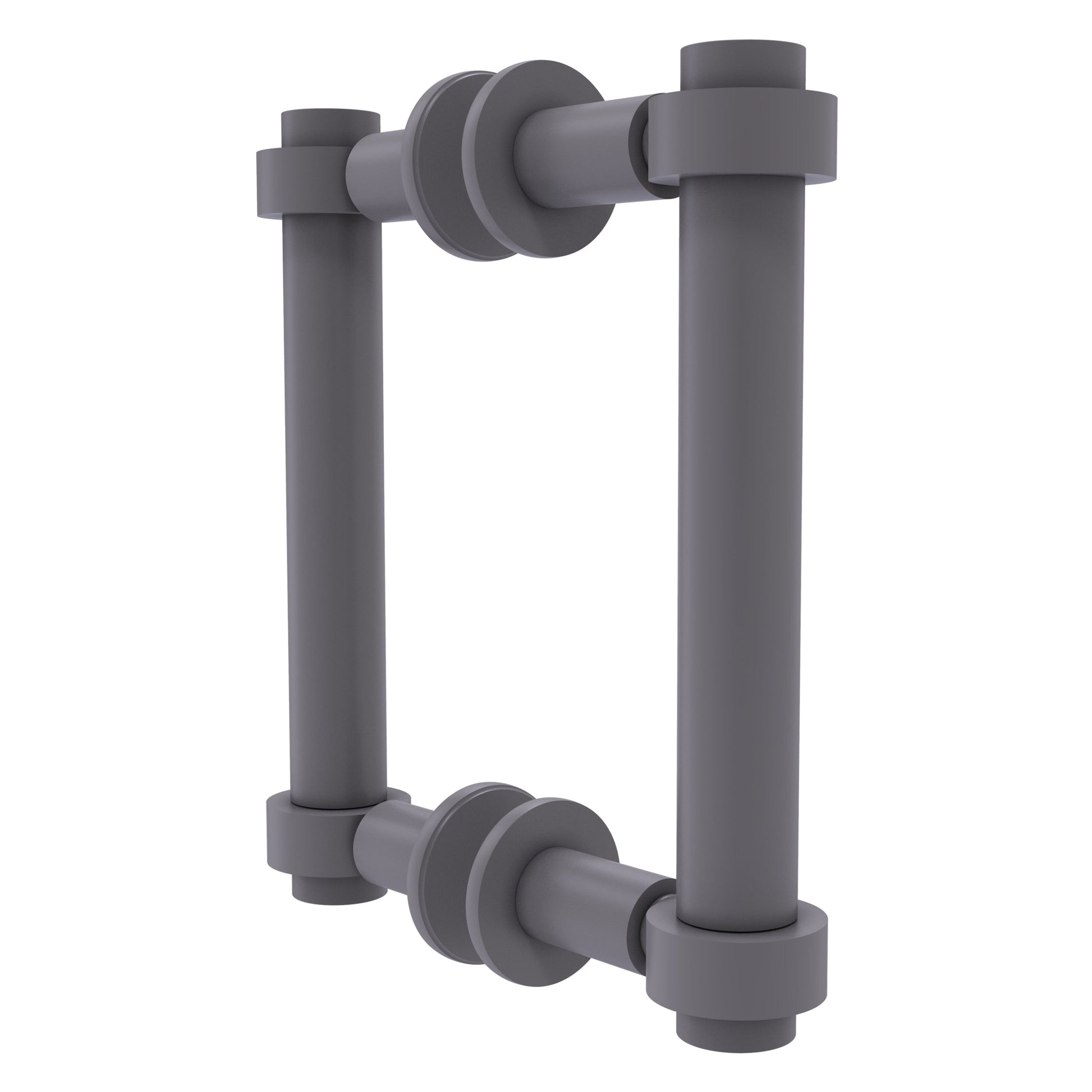 Allied Brass 404-6BB 7.4" x 7.2" Matte Gray Solid Brass Back-to-Back Shower Door Pull