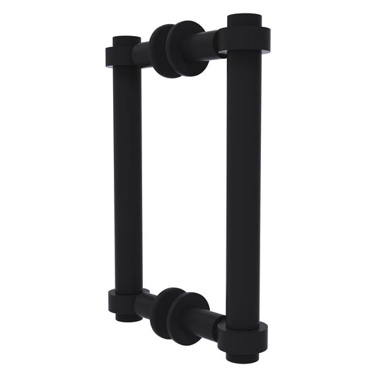 Allied Brass 404-8BB 9.4" x 7.2" Matte Black Solid Brass Back-to-Back Shower Door Pull