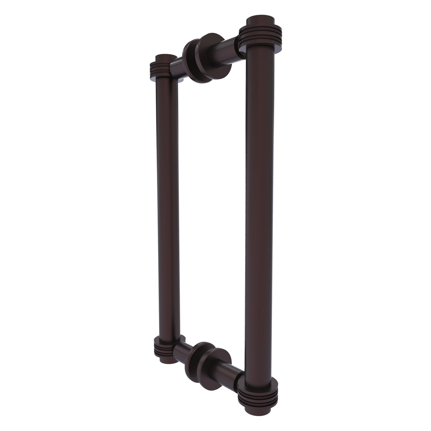 Allied Brass 404D-12BB 13.4" x 7.2" Antique Bronze Solid Brass Back-to-Back Shower Door Pull with Dotted Accent