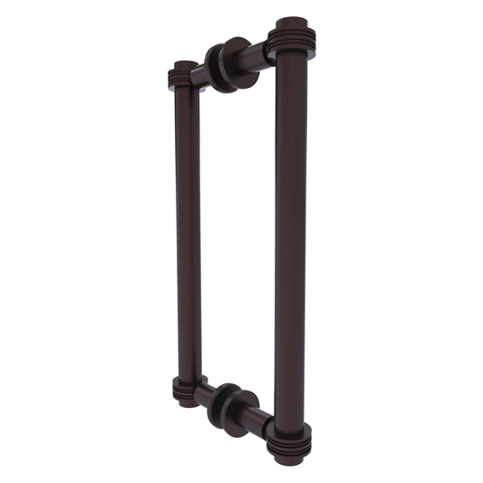Allied Brass 404D-12BB 13.4" x 7.2" Antique Bronze Solid Brass Back-to-Back Shower Door Pull with Dotted Accent