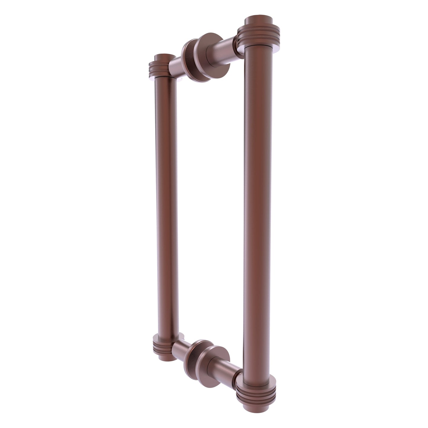 Allied Brass 404D-12BB 13.4" x 7.2" Antique Copper Solid Brass Back-to-Back Shower Door Pull with Dotted Accent