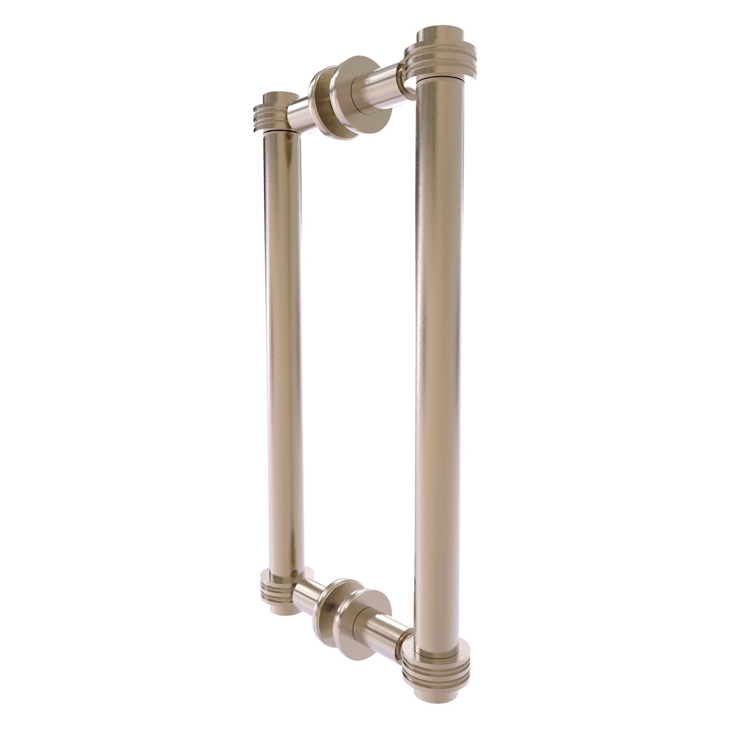 Allied Brass 404D-12BB 13.4" x 7.2" Antique Pewter Solid Brass Back-to-Back Shower Door Pull with Dotted Accent
