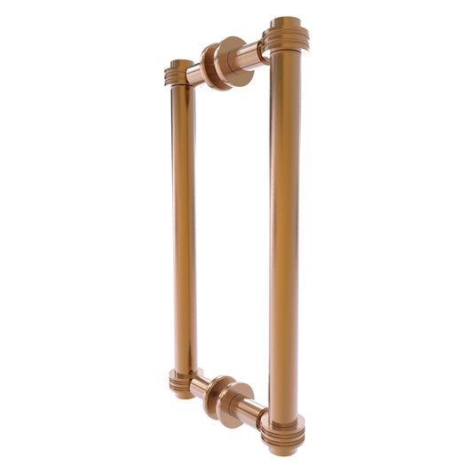 Allied Brass 404D-12BB 13.4" x 7.2" Brushed Bronze Solid Brass Back-to-Back Shower Door Pull with Dotted Accent