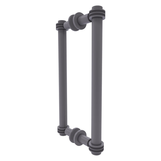 Allied Brass 404D-12BB 13.4" x 7.2" Matte Gray Solid Brass Back-to-Back Shower Door Pull with Dotted Accent