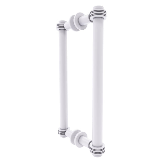 Allied Brass 404D-12BB 13.4" x 7.2" Matte White Solid Brass Back-to-Back Shower Door Pull with Dotted Accent