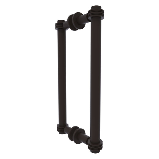 Allied Brass 404D-12BB 13.4" x 7.2" Oil Rubbed Bronze Solid Brass Back-to-Back Shower Door Pull with Dotted Accent