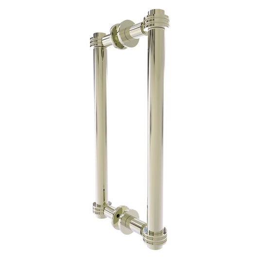 Allied Brass 404D-12BB 13.4" x 7.2" Polished Nickel Solid Brass Back-to-Back Shower Door Pull with Dotted Accent