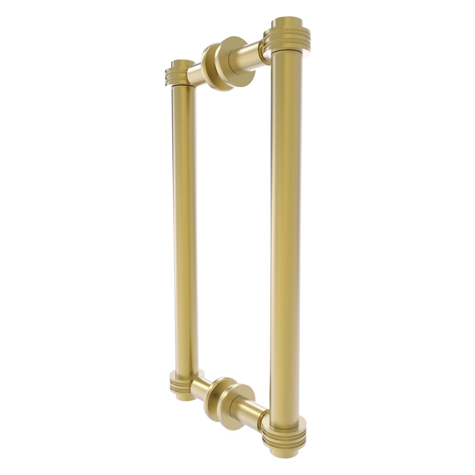 Allied Brass 404D-12BB 13.4" x 7.2" Satin Brass Solid Brass Back-to-Back Shower Door Pull with Dotted Accent