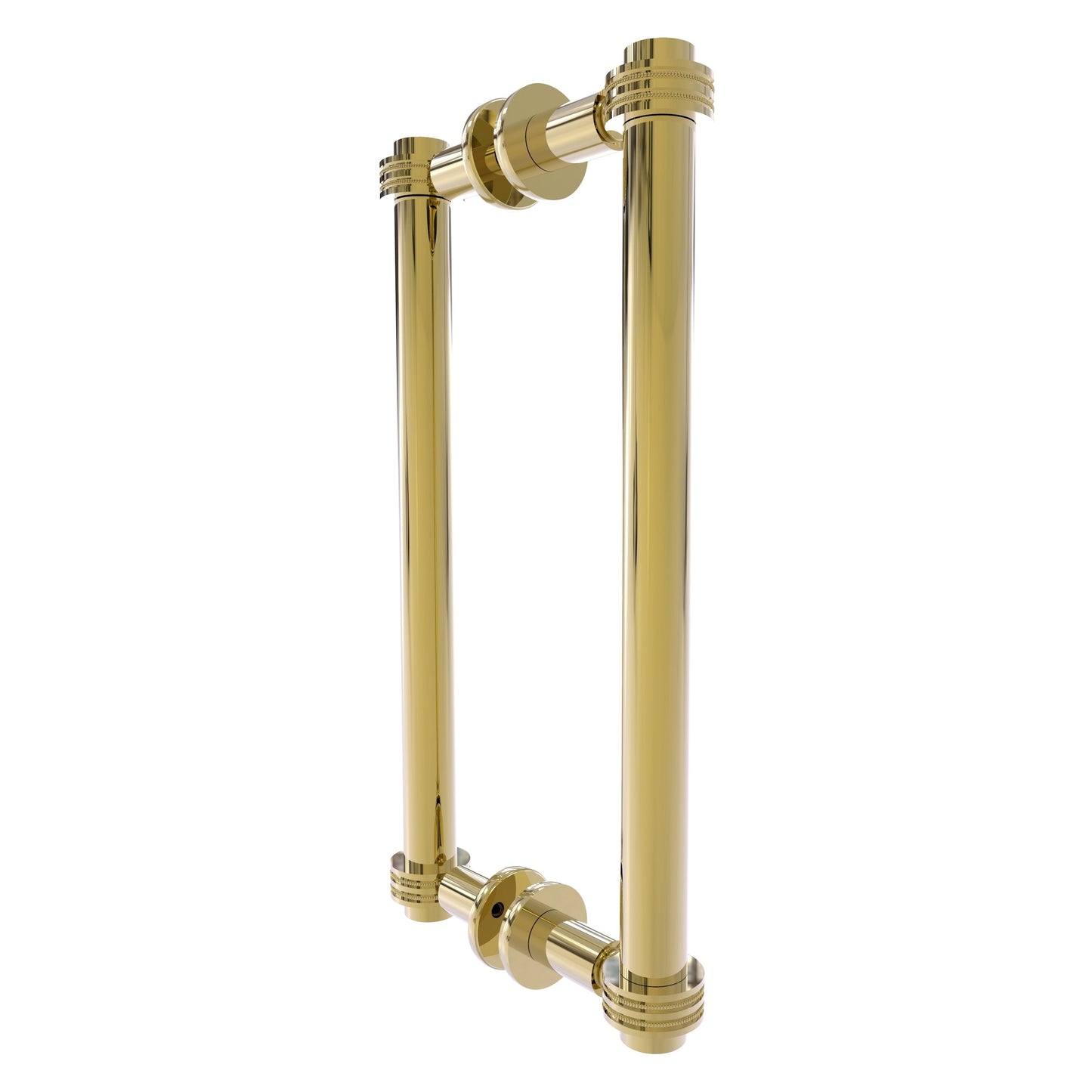 Allied Brass 404D-12BB 13.4" x 7.2" Unlacquered Brass Solid Brass Back-to-Back Shower Door Pull with Dotted Accent