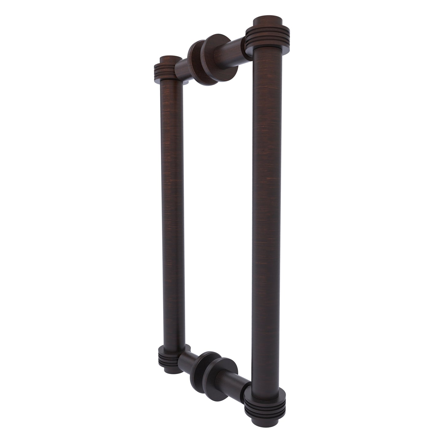 Allied Brass 404D-12BB 13.4" x 7.2" Venetian Bronze Solid Brass Back-to-Back Shower Door Pull with Dotted Accent