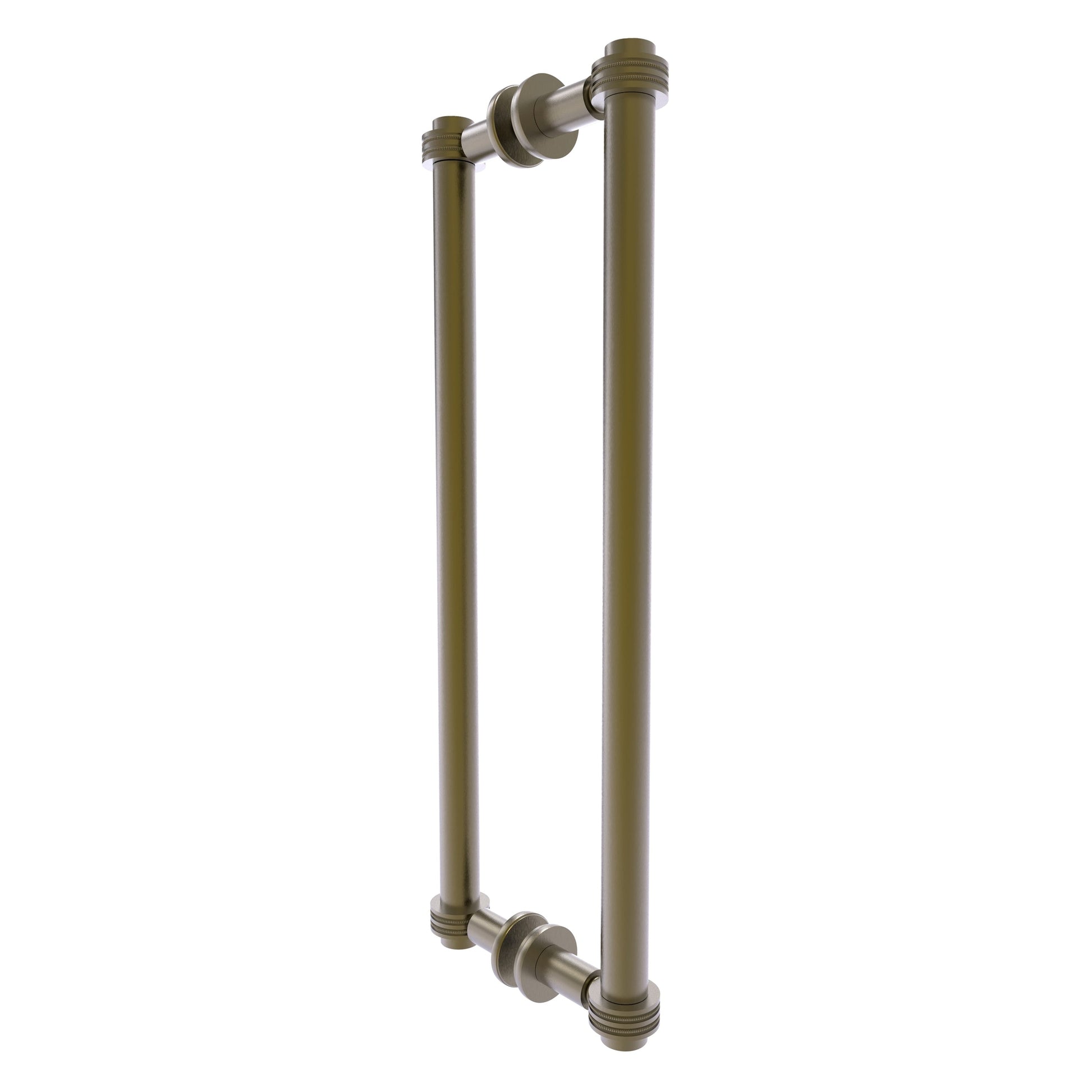 Allied Brass 404D-18BB 19.4" x 7.2" Antique Brass Solid Brass Back-to-Back Shower Door Pull with Dotted Accent