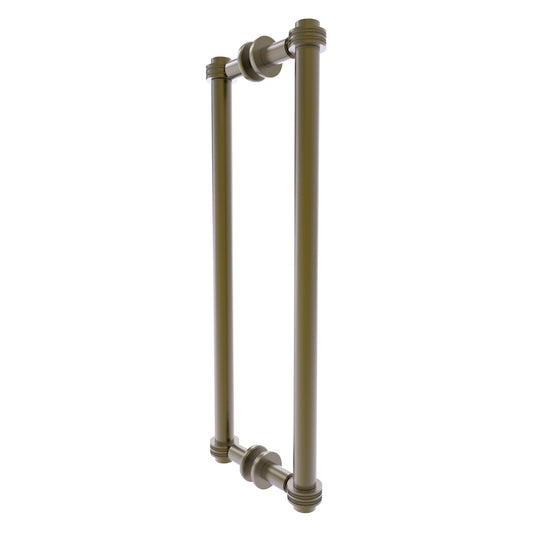 Allied Brass 404D-18BB 19.4" x 7.2" Antique Brass Solid Brass Back-to-Back Shower Door Pull with Dotted Accent