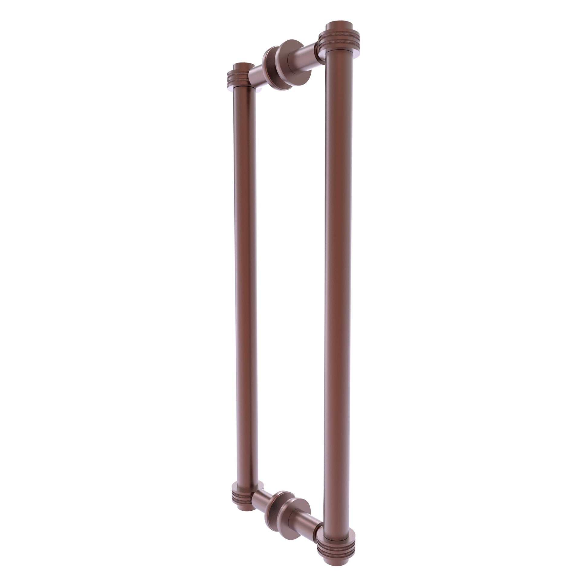 Allied Brass 404D-18BB 19.4" x 7.2" Antique Copper Solid Brass Back-to-Back Shower Door Pull with Dotted Accent
