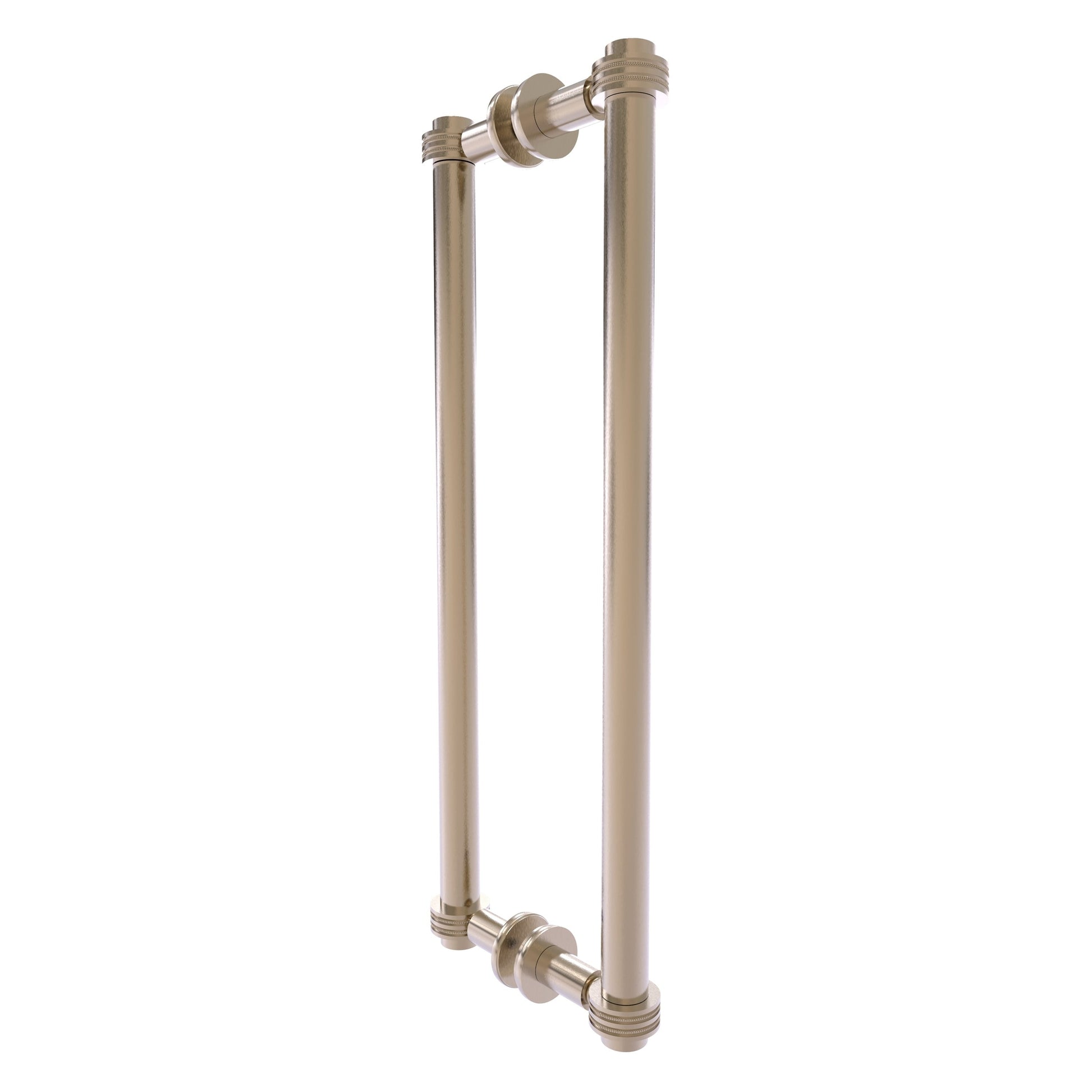 Allied Brass 404D-18BB 19.4" x 7.2" Antique Pewter Solid Brass Back-to-Back Shower Door Pull with Dotted Accent