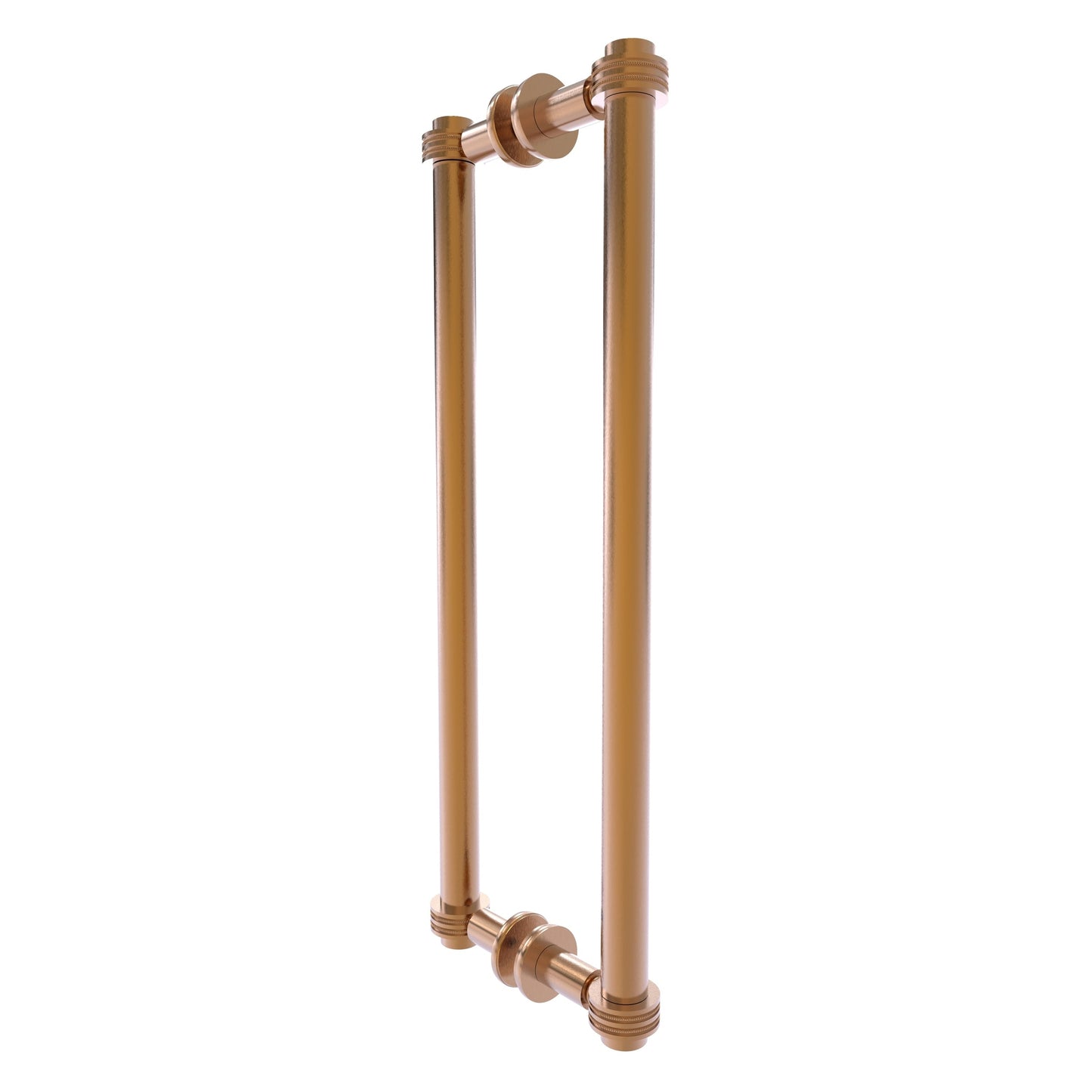 Allied Brass 404D-18BB 19.4" x 7.2" Brushed Bronze Solid Brass Back-to-Back Shower Door Pull with Dotted Accent