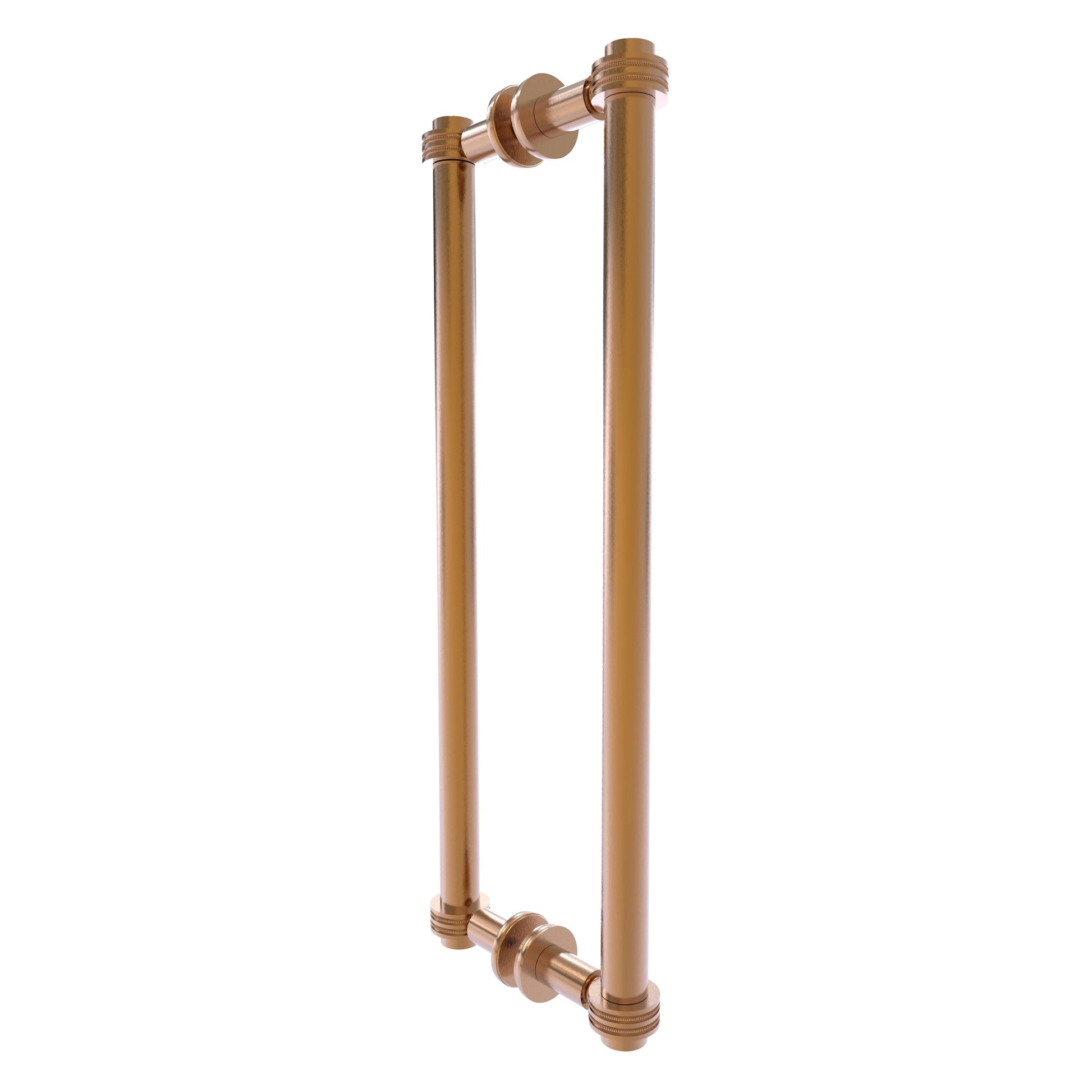 Allied Brass 404D-18BB 19.4" x 7.2" Brushed Bronze Solid Brass Back-to-Back Shower Door Pull with Dotted Accent