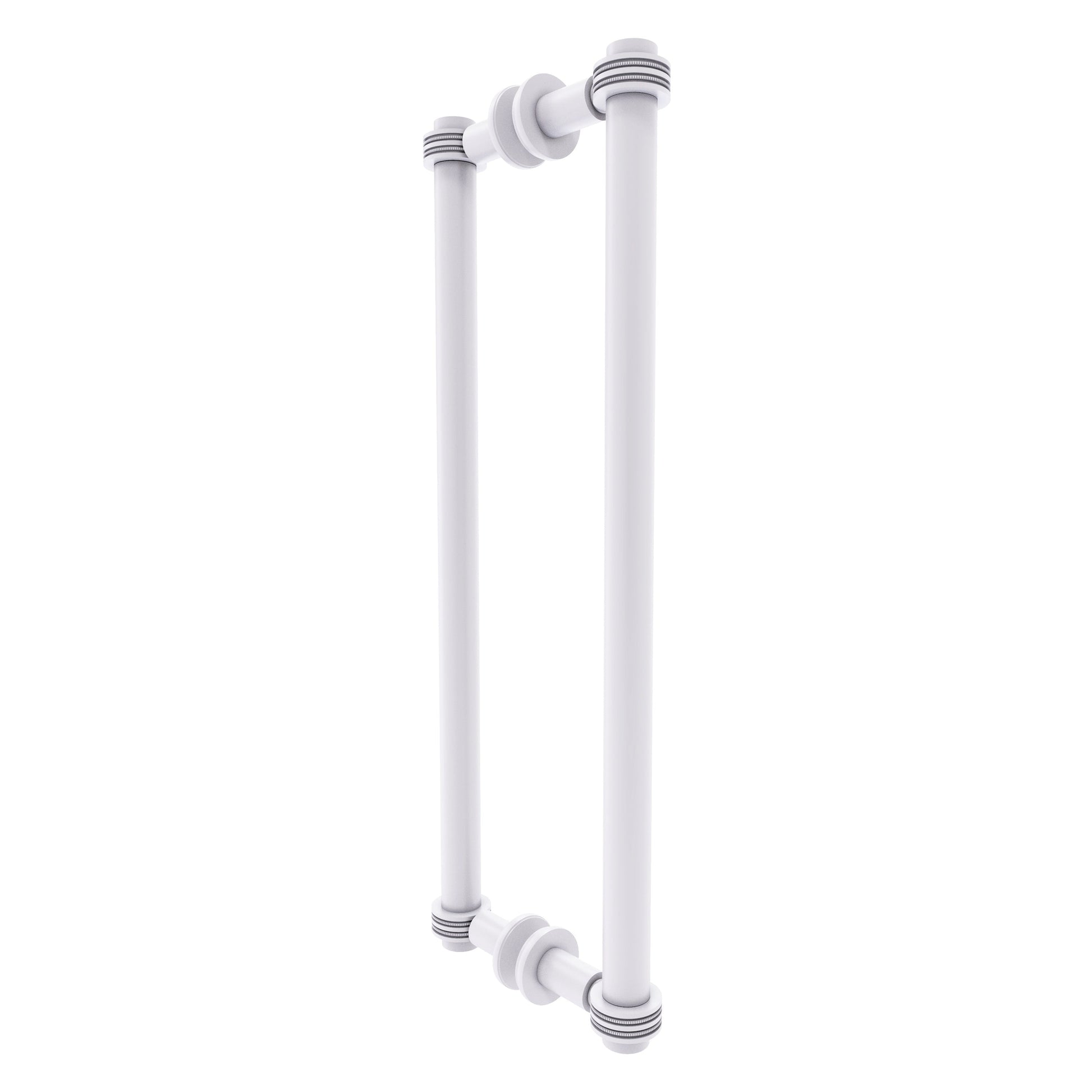 Allied Brass 404D-18BB 19.4" x 7.2" Matte White Solid Brass Back-to-Back Shower Door Pull with Dotted Accent