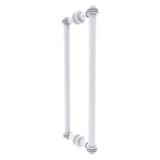 Allied Brass 404D-18BB 19.4" x 7.2" Matte White Solid Brass Back-to-Back Shower Door Pull with Dotted Accent