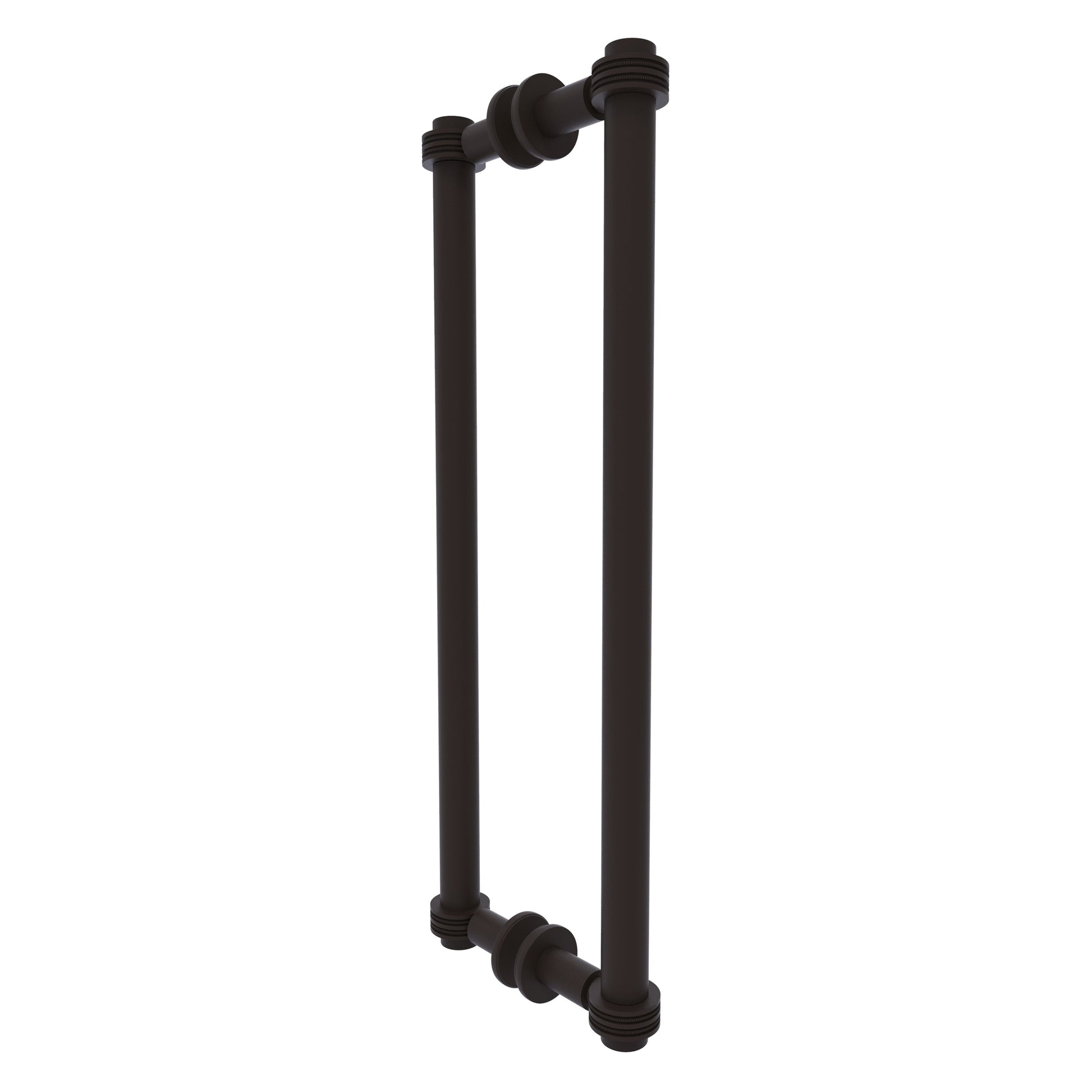 Allied Brass 404D-18BB 19.4" x 7.2" Oil Rubbed Bronze Solid Brass Back-to-Back Shower Door Pull with Dotted Accent