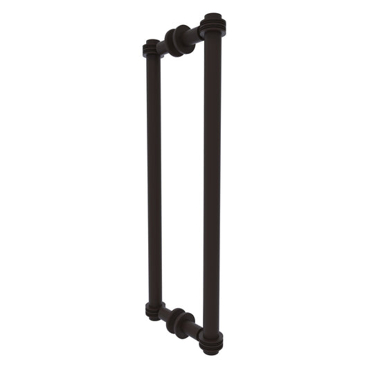 Allied Brass 404D-18BB 19.4" x 7.2" Oil Rubbed Bronze Solid Brass Back-to-Back Shower Door Pull with Dotted Accent