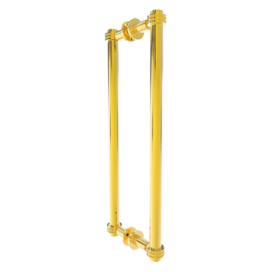 Allied Brass 404D-18BB 19.4" x 7.2" Polished Brass Solid Brass Back-to-Back Shower Door Pull with Dotted Accent