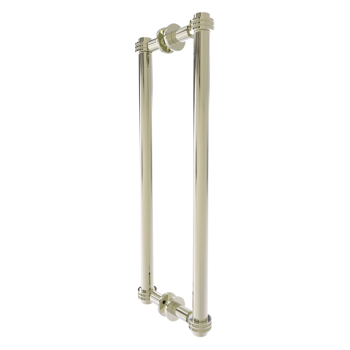 Allied Brass 404D-18BB 19.4" x 7.2" Polished Nickel Solid Brass Back-to-Back Shower Door Pull with Dotted Accent