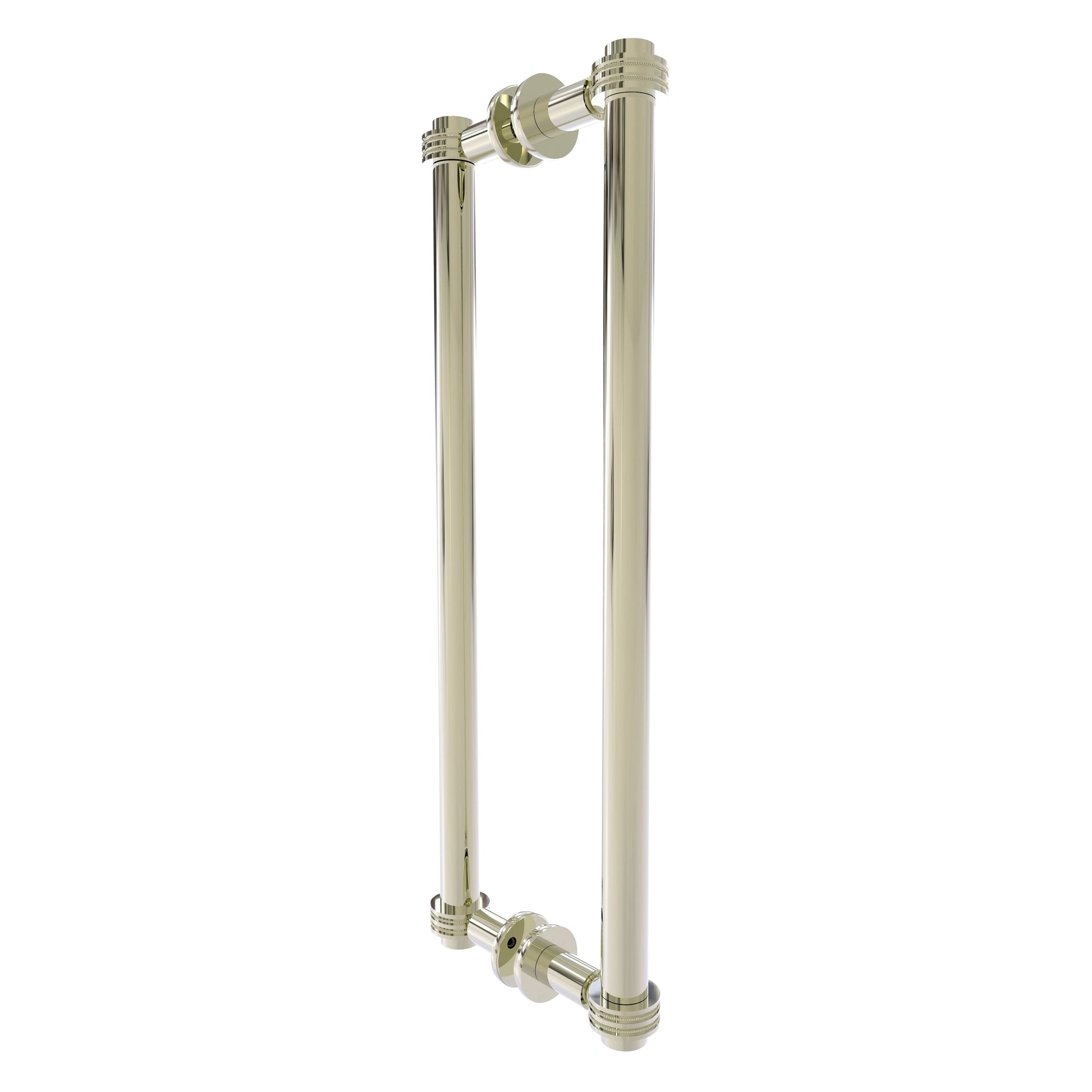 Allied Brass 404D-18BB 19.4" x 7.2" Polished Nickel Solid Brass Back-to-Back Shower Door Pull with Dotted Accent