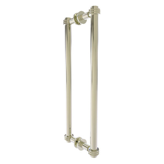 Allied Brass 404D-18BB 19.4" x 7.2" Polished Nickel Solid Brass Back-to-Back Shower Door Pull with Dotted Accent