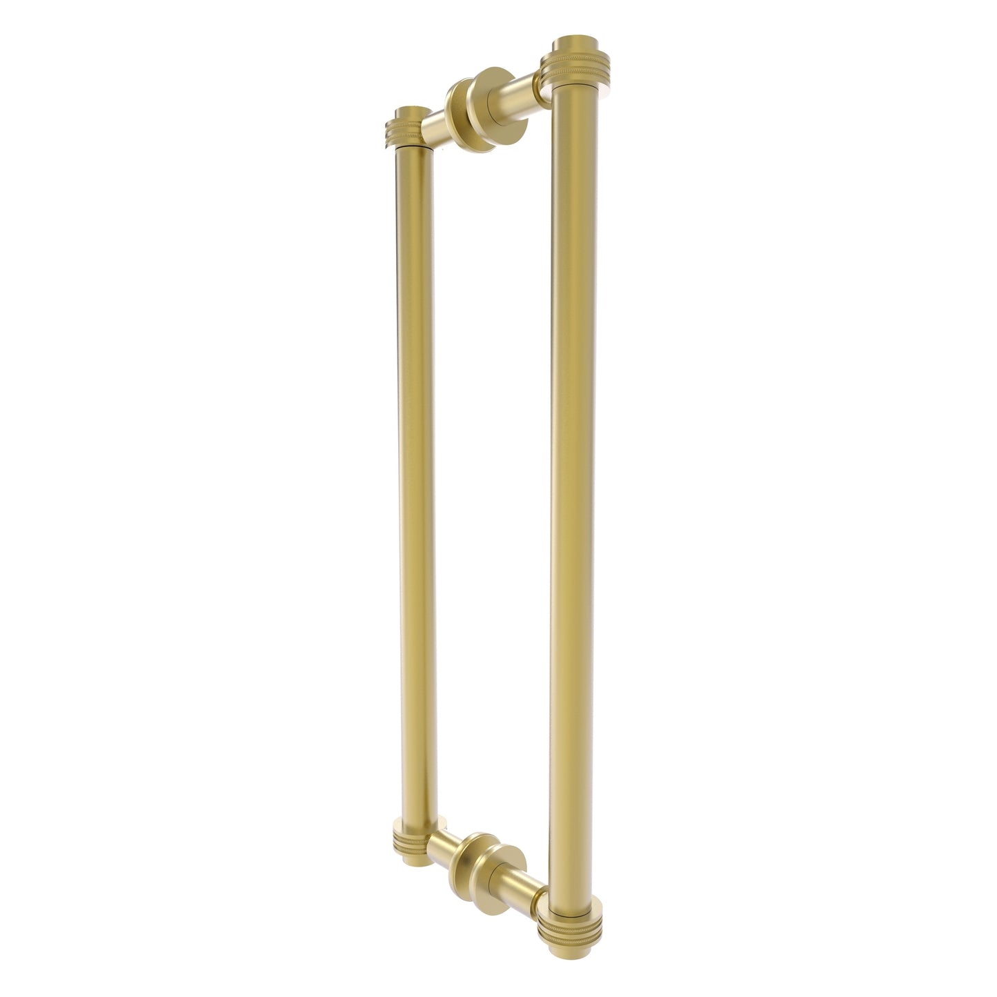 Allied Brass 404D-18BB 19.4" x 7.2" Satin Brass Solid Brass Back-to-Back Shower Door Pull with Dotted Accent